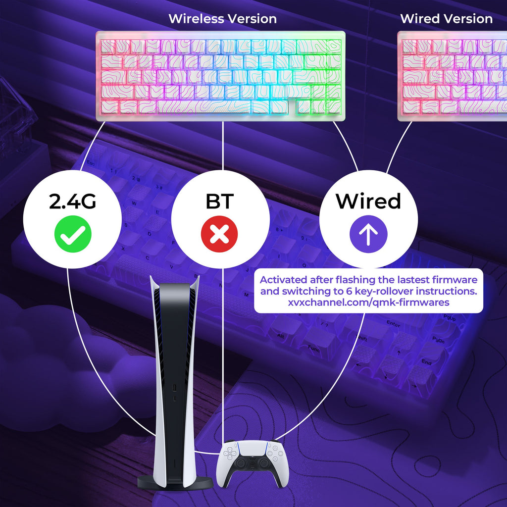 XVX M67 JadeStone Mechanical Keyboard With IMD-Tech Keycaps (Stellar W ...