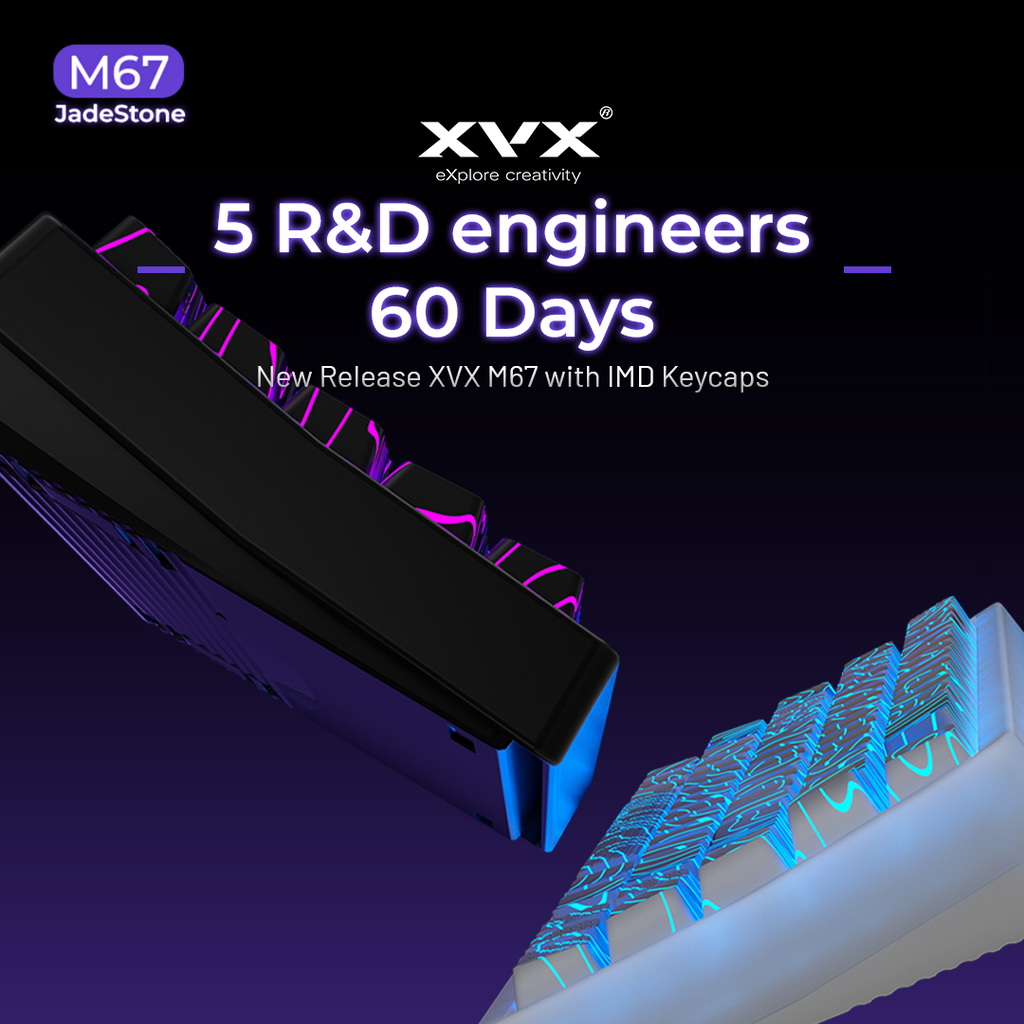 XVX M67 JadeStone Mechanical Keyboard With IMD-Tech Keycaps (Stellar W ...